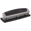 Swingline Desktop Hole Punch, Hole Puncher, Precision Pro, Adjustable, 2-3 Holes, 10 Sheet Punch Capacity, Black/Gray (74038)