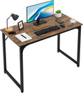 FDW 39 inches Computer Desk, Modern Simple Style Desk for Home Office, Study Student Writing Desk,Brown