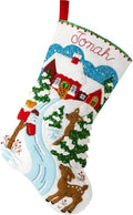 Bucilla Felt Applique 18" Stocking Making Kit, Winter Days, Perfect for DIY Arts and Crafts, 89464E