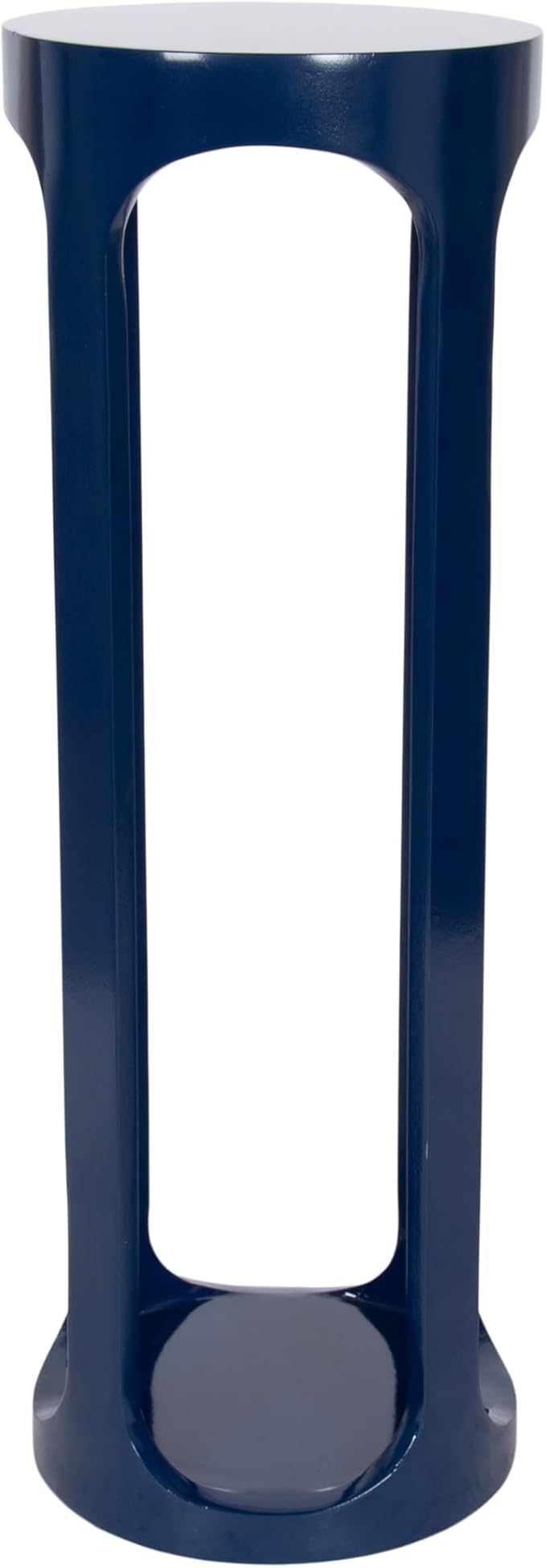 Kate and Laurel Dahl Modern Wooden Round Drink Table, 8 x 8 x 23, Navy Blue, Transitional Circle Accent Pedestal Table for Living Room Plant Stand Indoors or Mini Bedroom Nightstand