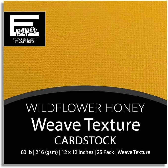 WILDFLOWER HONEY—12x12 Textured Cardstock | 80lb Textured Yellow Scrapbook Paper | Premium Cardstock for Cricut Cutting | 25 Sheets