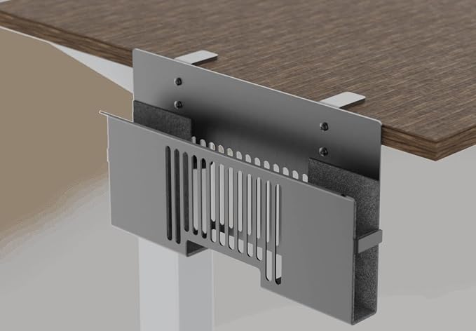Vertical Side-Mount Laptop Holder Bracket for Desk Storage -fits: Dell/Acer/ASUS/XPS/MacBook/Surface/Lenovo/HP/Gaming Laptops (up to 16 inches) (Perforated Steel, Alloy Steel)