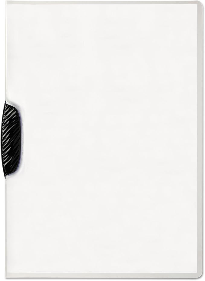 Durable Report Cover with SWINGCLIP - Letter-Size 8.5" x 11" Inches - Holds Up to 30 Pages - Clear Cover and Black Clip - Box of 25