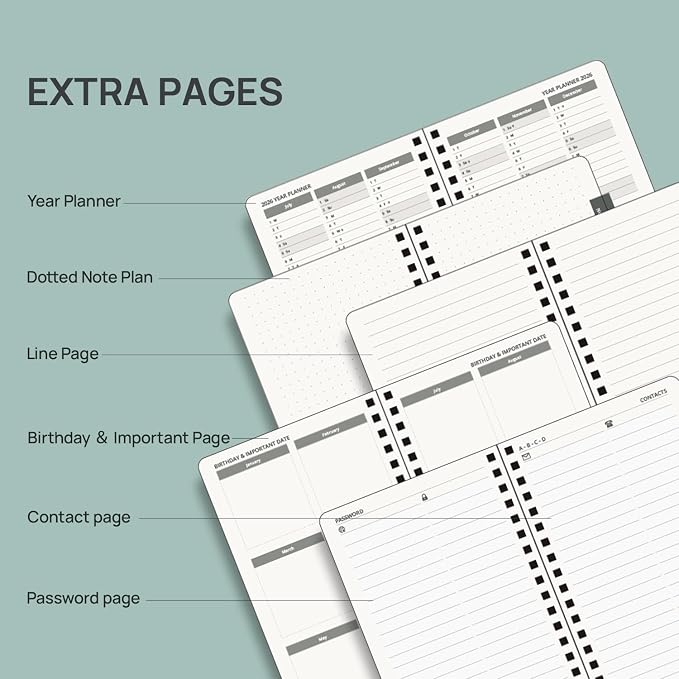POPRUN 2026-2027 Monthly Planner, 4" x 6.25" Small Agenda,18 Month Calendar