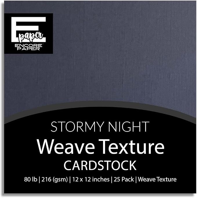 Stormy Night—12x12 Textured Cardstock | 80lb Textured Gray Scrapbook Paper | Premium Cardstock for Cricut Cutting | 25 Sheets