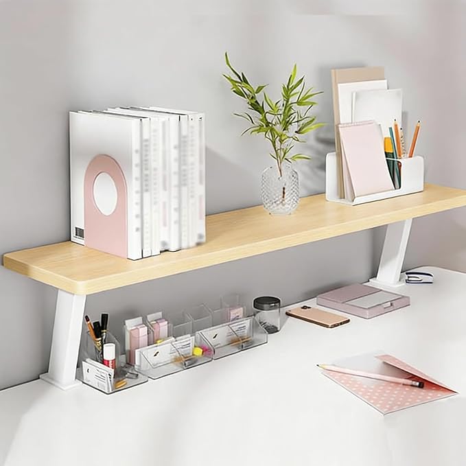 Clamp On Desk Shelf, Adjustable Desktop Extender Storage Organizer | Space Saving Desk Shelf No Drill For Office, Dorm, Home Desk Organization (23.6 x 7.8 in)
