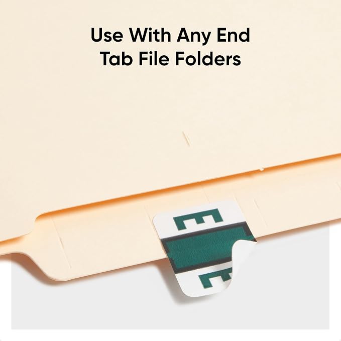 Smead BCCR Bar-Style Color-Coded Alphabetic Label, E, Label Roll, Dark Green, 500 Labels per Roll, (67075)