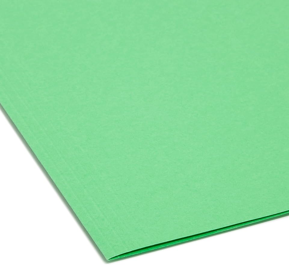 Smead TUFF Hanging File Folder with Easy Slide Tab, 1/3-Cut Sliding Tab, Letter Size, Green, 18 per Box (64042, Rod Color May Vary)