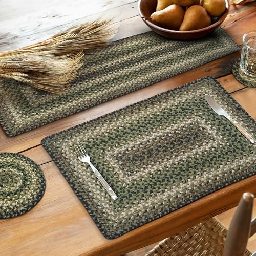 Homespice Pinecone Jute Braided Table Runner for Rustic Decor, Rect 11x36