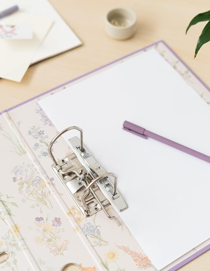 Grupo Erik Wild Flowers Lever Arch File - 2 Ring Binder A4, Cute Gifts | File Organiser 11 x 12.6 in - 28 x 32 cm Folders for Paperwork A4 | Cute Stationery Gifts