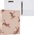 3 Ring Binder with Cute Tiger Design - 1.5 Inch Heavy Duty Three-Ring Binder with 2 Pockets, Round Rings for Office Supplies (Letter Size)