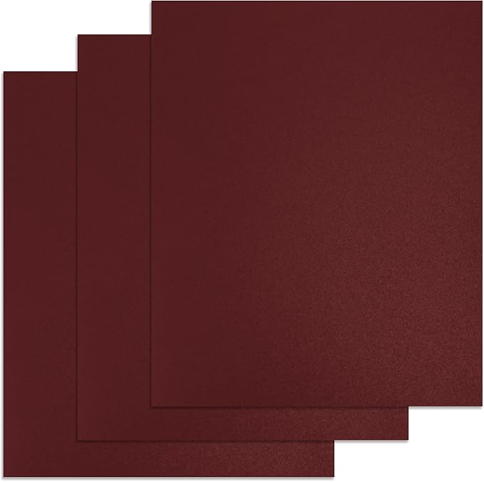 Binditek 12 Mil Sand-Textured Binding Covers, Letter Size, Maroon, 25 Pack | Plastic Binding Covers, 8.5" x 11", Subtle Matte Finish, Square Corners, Unpunched, Ideal for Business Reports and Proposals