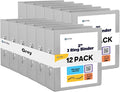 Enday 2 inch 3 Ring Binder (12 Pack - Grey) Binder 2 inch with Clear View Cover and 2 Inside Pocket - for Letter Size 8.5 x 11'' Paper, Ideal for School Supplies, Office, and Home