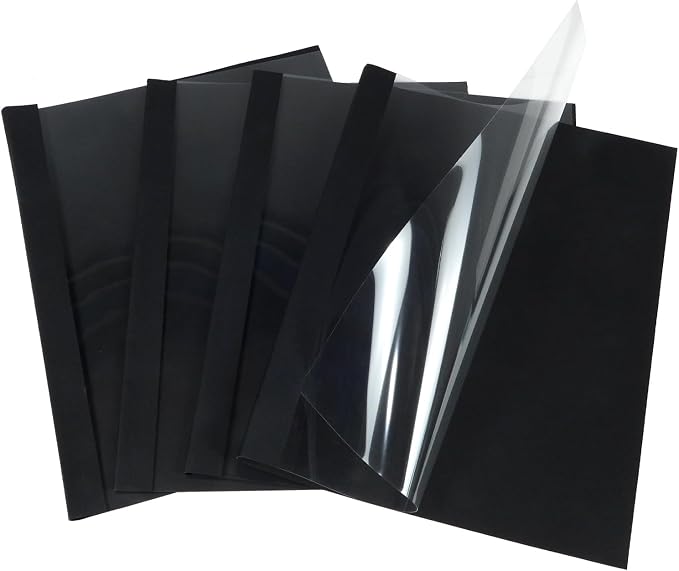 RAYSON TBC8-25 Thermal Binding Covers, 5/16 Inch, Black Letter Size Holds 80 Sheets, 25 Pack
