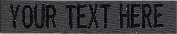 Custom Uniform Name Tapes Solid Colors. Made in The U.S.A. Ships Under 24 Hours. Charcoal Gray Fabric, 3.5 Inch Sew on
