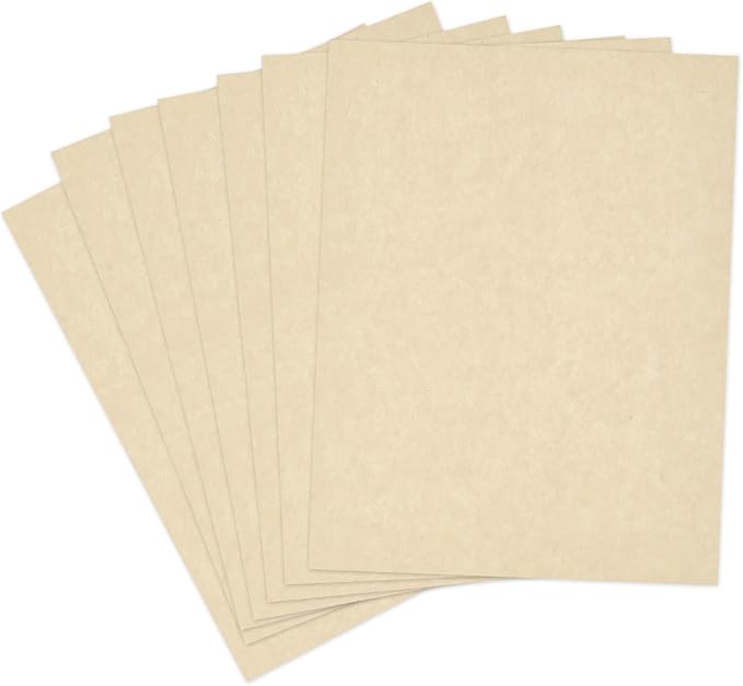 50 Sheets Cream Parchment Cardstock 8.5 x 11, 65lb Ivory Parchment Paper | Goefun 180 GSM Beige Blank Certificate Cardstock Paper for Invitations, Crafts, Menus, DIY Cards