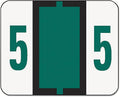 Smead BCCRN Bar-Style Color-Coded Numeric Label, 5, Label Roll, Dark Green, 500 Labels per Roll (67375)