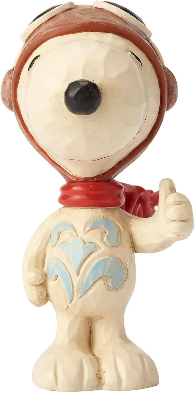 Enesco Jim Shore Peanuts Snoopy Flying Ace Miniature Figurine, 3 Inch, Multicolor