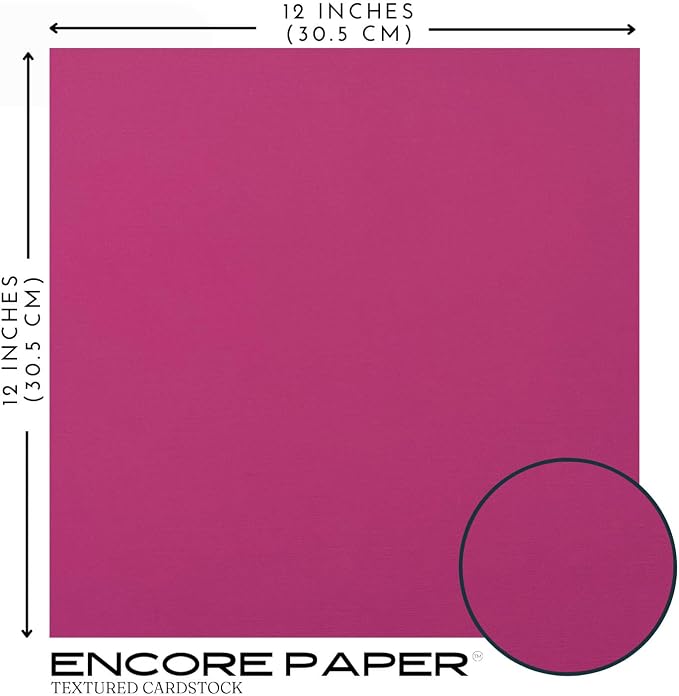 PINK AZALEA—12x12 Textured Cardstock | 80lb Textured Pink Scrapbook Paper | Premium Cardstock for Cricut Cutting | 25 Sheets