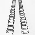 Binditek 100 Pack Double Loop Wire Binding Spines, 1/4Inch Binding Wire for Letter Size, 3:1 Pitch, 20 Sheet Capacity, 32-Loop, Black, for Students and Coworkers