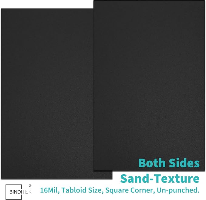 Binditek 16 Mil Sand-Textured Binding Covers, 11 x 17 Inches, Navy, 50 Pack | Heavy-duty Presentation Binding Covers, 11" x 17" Ledger/Tabloid Size, Subtle Matte Finish, Square Corners, Unpunched