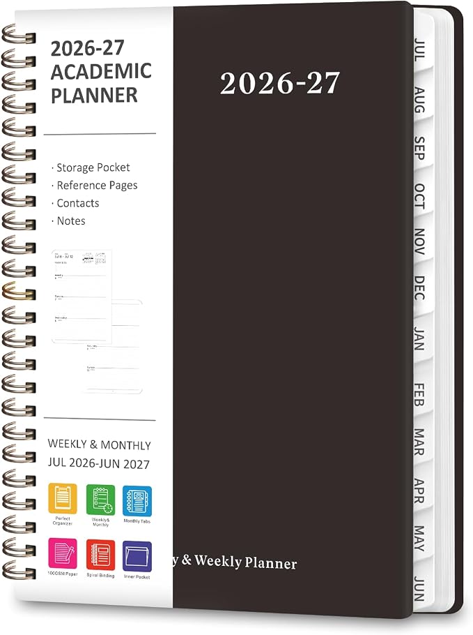 Planner 2026-2027, Weekly and Monthly Calendar Planner, JUL 2026 - JUN 2027