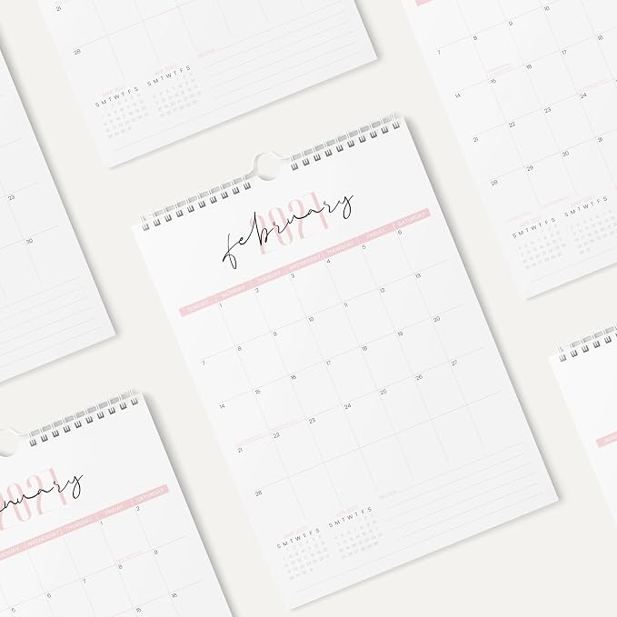 Karto Wall Calendar 2026 11x17 in - Two Font Pink | January 2026 to June 2027, Vertical, Boosts Productivity, Easy Monthly Planning