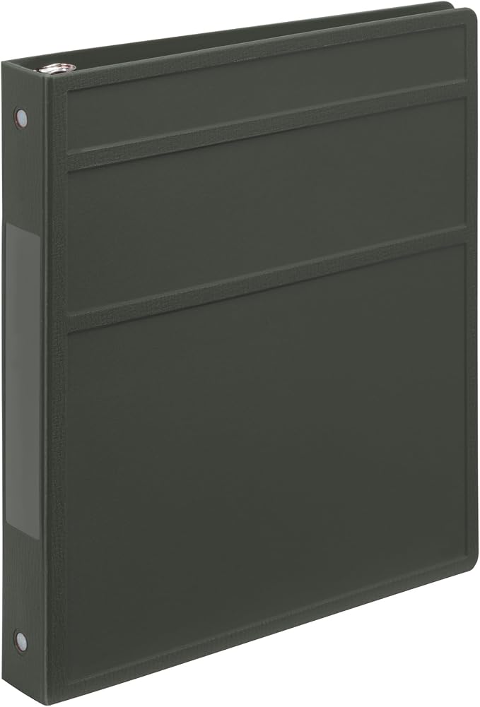 Carstens 1-Inch Heavy Duty 3-Ring Binder - Side Opening, Forest Green, Durable Plastic, No-Gap Rings, Waterproof Cover, No Pockets, Holds 125 Letter Sheets, BPA-Free, Made in USA (8709-3R), Case of 18