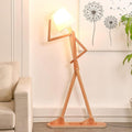 Cool Corner Reading Tall Wood Floor Lamp, LED Bulb Included, Ash | Gift Ideas for Living Room, Bedroom, Kids Room Bedside, Office, Decorative Arc Standing Lighting, Creative Swing Arm
