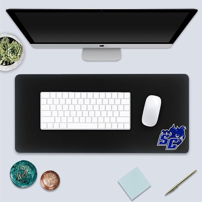 Southern Connecticut State University Classic Cloth Desk Mat, Durable Office Supplies, Non-Slip Base, Responsive Desk Pad with Smooth Cloth Surface, Black