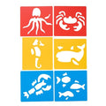 Sea Life Washable Plastic Stencils - Set of 6