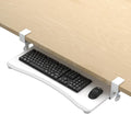 suptek Keyboard Tray Under Desk Pull Out with C Clamp Mount, Computer Keyboard & Mouse Tray, 25.6 (30 Including Clamps) x 11.8 inch Slide-Out Platform Computer Drawer for Typing, White, DSF1W