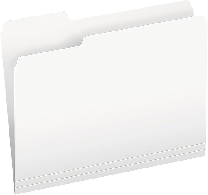 Pendaflex Two-Tone Color File Folders, Letter Size, White, 1/3 Cut, 100 per box (152 1/3 WHI)