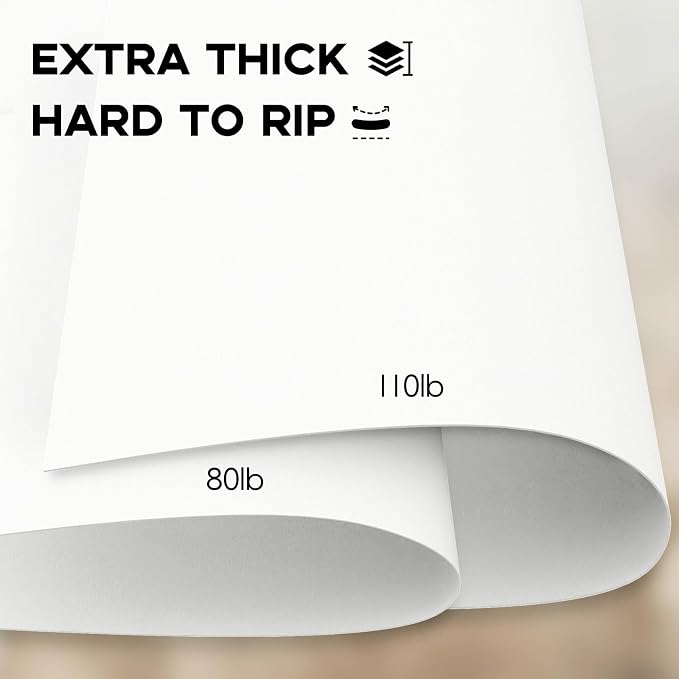 110lb White Cardstock 8.5x11, Goefun 100 Sheets Heavyweight Card Stock | 300 GSM Thick Cardstock for Invitations, Menus, Poster, DIY Card