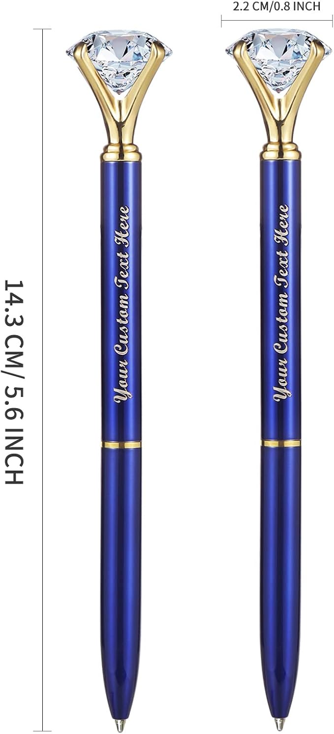 HISHER 20 Pack Custom Crystal Ballpoint Pens Smooth ABS Plastic Twist Pen
