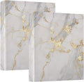 3 Ring Binder Grey Marble Gold Fluid 1.5 inch Binders Three Ring Binders with Clipboard Fit 8.5'' x 11'' Paper 3 Interior PVC Clear Pockets for Office Supplies