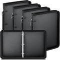 Teling 4 Pcs 1 Inch Zipper Binder 3 Ring Organizer, Black | Secure Zipper Closure, Refillable 3 Ring Design, Handle Carry, Fits Letter Size Papers for School, Office and Projects