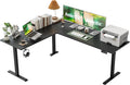 Agilestic 75 x 61 Inch L Shaped Electric Standing Desk, Black | Corner Desk, Ample Workspace, Memory Presets, Hooks, Stable Steel Frame,176 lbs Capacity, Easy Assembly, Splice Board