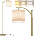 SUNMORY Arc Floor Lamp, Modern Floor Lamp with 9W 3 Color Temperatures Bulb | Metal Standing Lamps with Adjustable Hanging Lampshade,Tall Floor Lamps for Living Room,Bedroom, Gold