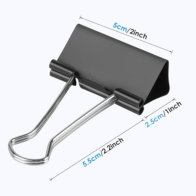Ufmarine Extra Large Binder Clips 2 inch, (72 Pcs) Big Paper Clips for Office