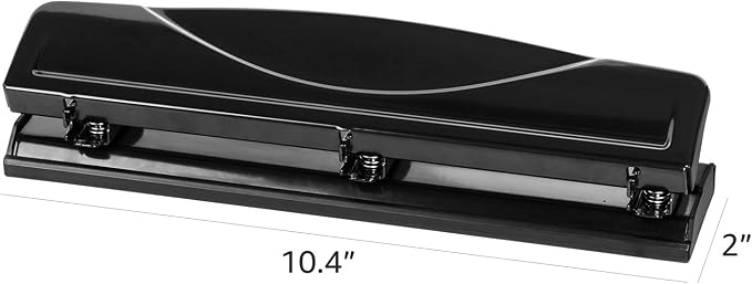 Amazon Basics 3 Hole Punch, 10 Sheet Capacity, Black, Easy-Clean Tray