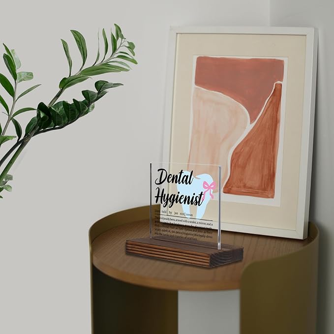 Dental Hygienist Gift Desk Decor Sign, Appreciation Plaque for Oral Health Professionals, Dental Office Recognition Week Thank You Present PA059