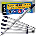 Replacement for Cross Slim 8783 - Ballpoint Pen Refill - 6 Black