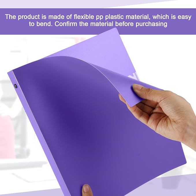 Skyygemm 36 Pack 1 Inch 3 Ring Plastic Binders, Bulk Flexible PP Binders for Classroom & School Supplies, Letter Size 8.5 x 11, Holds 240 Sheets with Interior Pocket (Purple)
