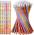 Happy Birthday Pencils Wooden Pencil Birthday Party Pencil with Top Erasers Birthday Party Supplies Favors, 6 Style(72)