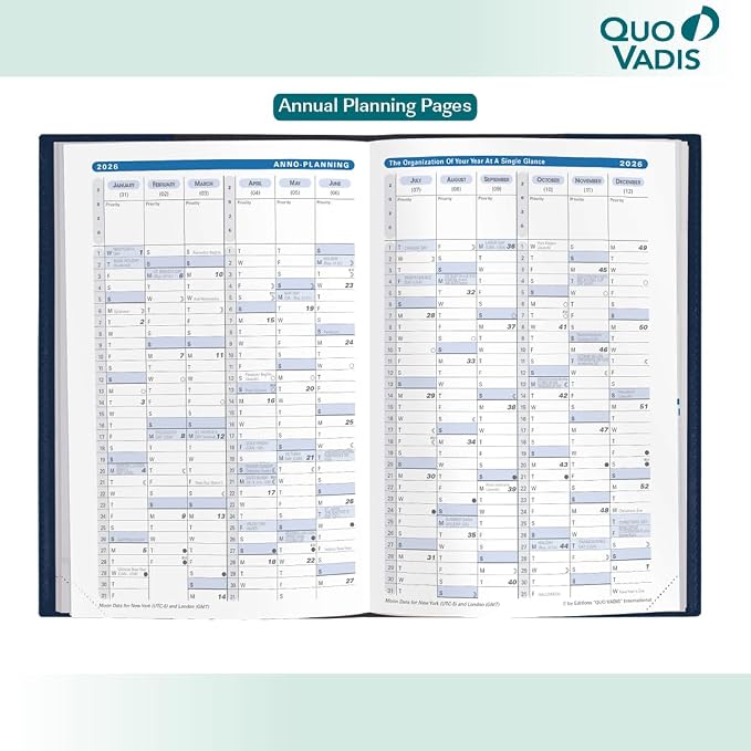 Quo Vadis 2026 Minister - Weekly/Monthly Planner - 12 Months, Jan. to Dec. - 6 1/4 x 9 3/8" - Grained Faux Leather Billy Green Cover- Time Management Appointment Organizer