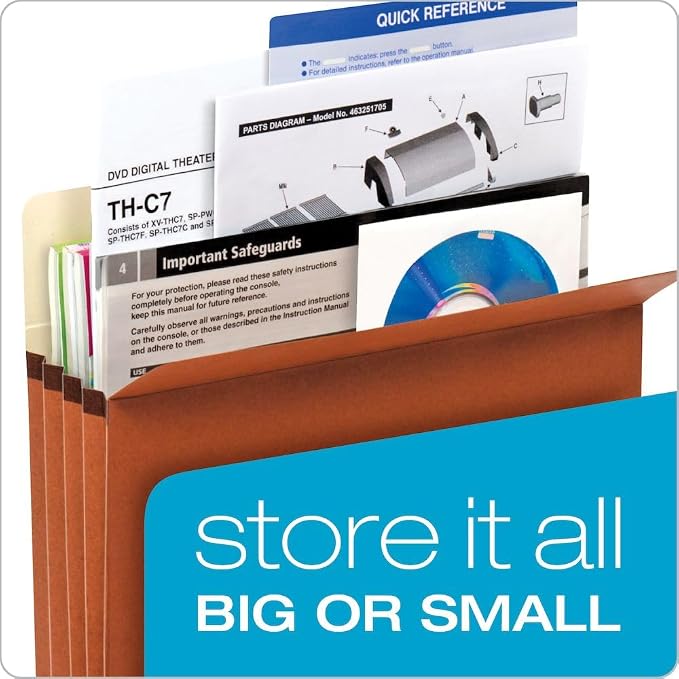 Pendaflex File Pockets, 1.75 Inch Expansion, Brown, Letter, 25 per Box (1514C-OX) (Pack of 4)