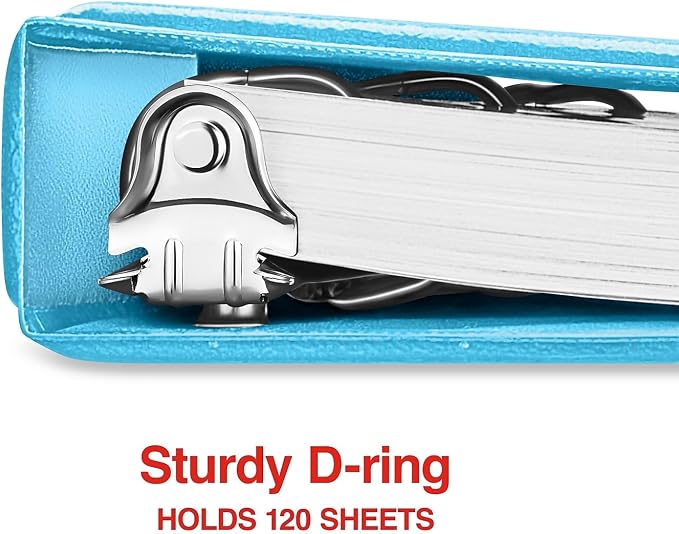 Staples Standard 0.5-Inch D-Ring View Binder, Holds Up to 100 Sheets, Teal, Slim Binder for Office, School & Home