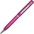 Lanier Licia Ballpoint Pen - Shiny Chrome Ring & Parts with Medium Tip 0.7mm Cross Style Refill (with Accents - White or Black or Pink or Purple)