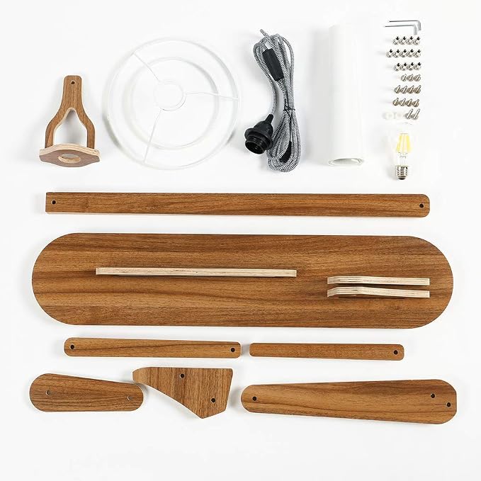 Cool Tall Floor Lamp Decorative Reading Standing Wood Swing Arm Wood Lighting for Corner Kids Boys Girls Bedroom Living Room Home Improvement Office Farmhouse - with LED Bulb (Walnut) | Unique Gift Idea, Decorative Swing Arm Standing Lighting for Livin...
